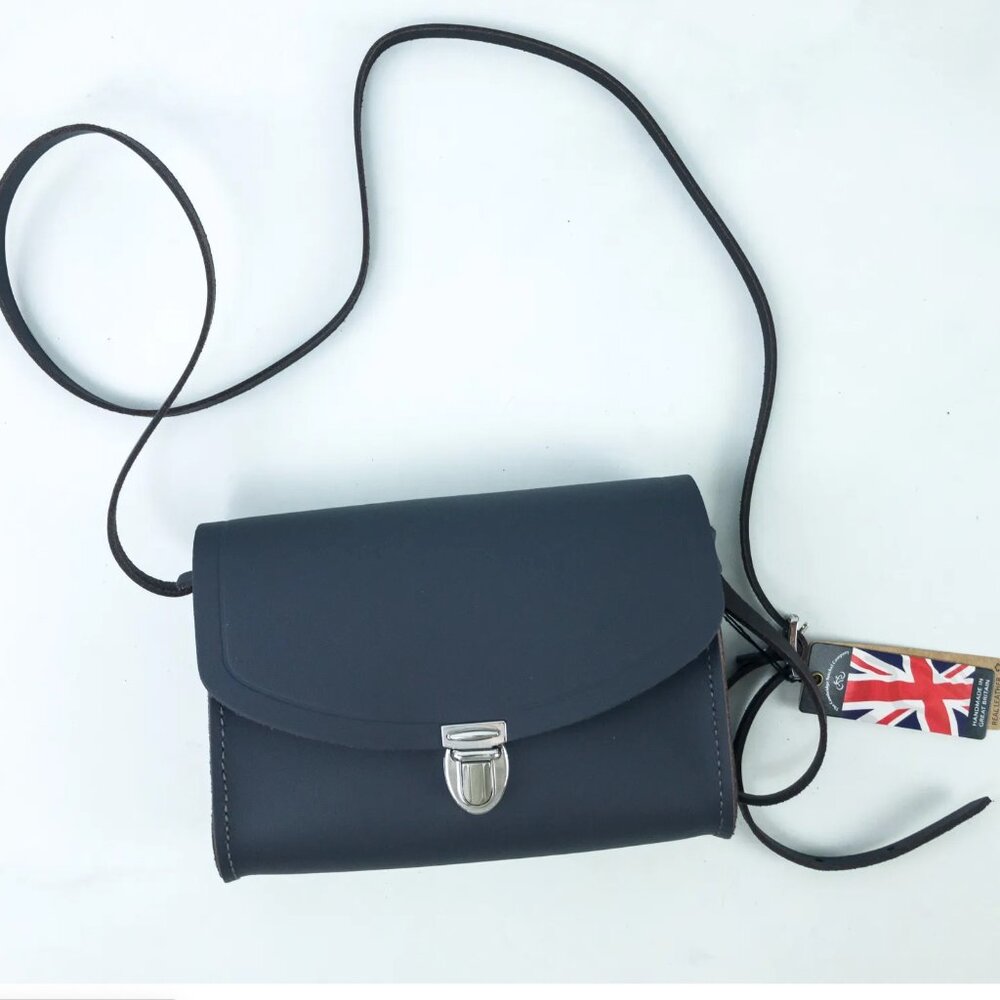 Cambridge Satchel Company Push Lock Crossbody in Dapple Matte Dark Blue